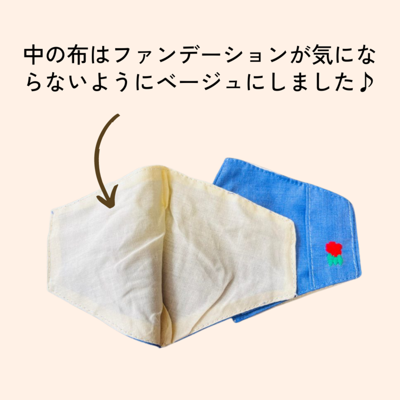 不織布マスクカバー(スカイブルー)ゆったりサイズ